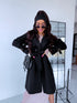 Extended trench coat "Spring season 6180" - black